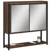vidaXL Bathroom Mirror Cabinet Brown Oak 60x16x60 cm Engineered Wood