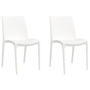 vidaXL Garden Chairs 2 pcs White 50x46x80 cm Polypropylene