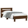vidaXL Bed Frame without Mattress with LED Lights Brown Oak 90x190 cm Single