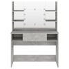 vidaXL Makeup Table with LED Lights 100x40x135 cm MDF Concrete Grey