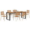 vidaXL Garden Dining Set 7 pcs Beige and Brown Poly Rattan