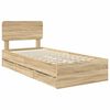 vidaXL Bed Frame with Headboard Sonoma Oak 75 x 190 cm Engineered Wood