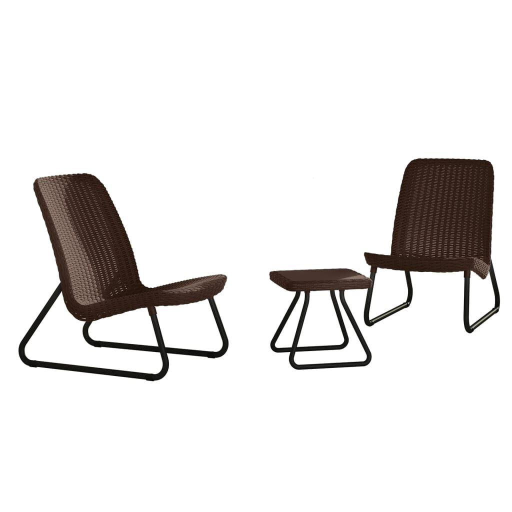 Keter Patio Furniture Set 3 Pieces Rio Cappuccino 218157 vidaXL