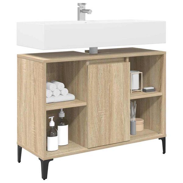 vidaXL Sink Cabinet Sonoma Oak 80x33x60 cm Engineered Wood