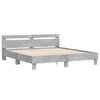 vidaXL Bed Frame with LED without Mattress Concrete Grey 160x200 cm