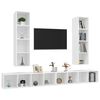 vidaXL Wall-mounted TV Cabinets 4 pcs White Engineered Wood