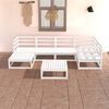 vidaXL 7 Piece Garden Lounge Set White Solid Wood Pine