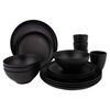 Bo-Camp 16 Piece Tableware Orville Melamine Black