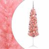 vidaXL Artificial Slim Christmas Tree with Bauble 120 cm 150 LEDs