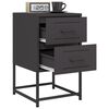 vidaXL Bedside Cabinets 2 pcs Black 36x39x60.5 cm Steel