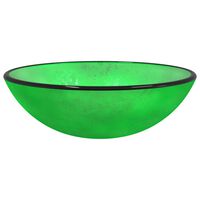 vidaXL Basin Tempered Glass 42x14 cm Green