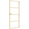 vidaXL Interior Door Slim Golden 83x201.5 cm Tempered Glass and Aluminium