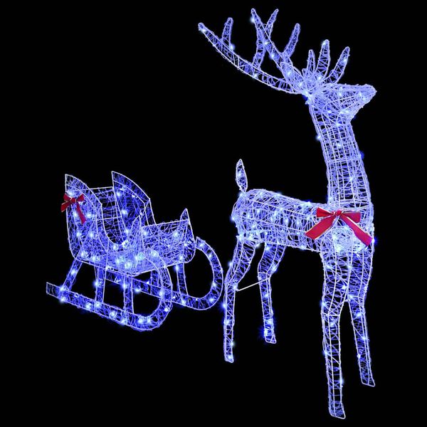 vidaXL Reindeer Pull Sleigh Blue 70 x 26 x 128.5 cm Acrylic