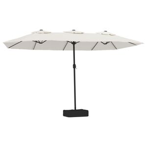 vidaXL Double-Head Parasol Sand White 449x265 cm