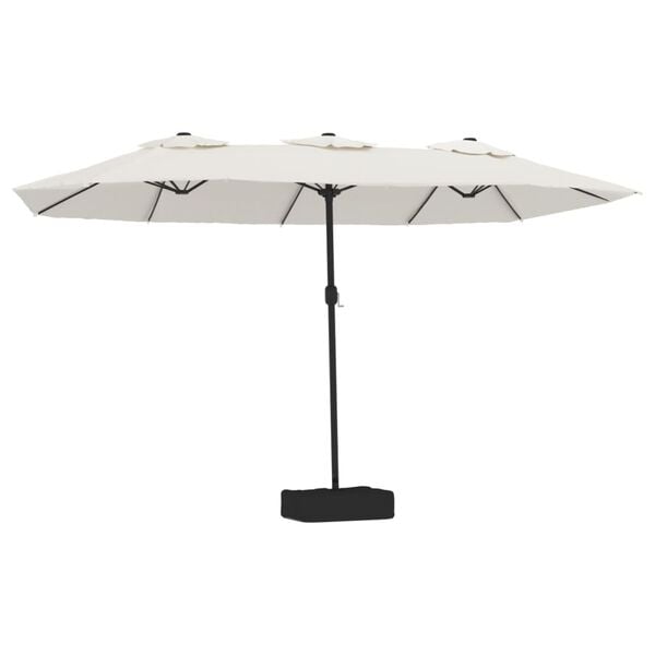 vidaXL Double-Head Parasol Sand White 449x265 cm