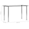 vidaXL Dining Table Black and Transparent 120x60x75 cm Tempered Glass