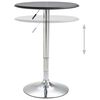 vidaXL Bar Table Black &Oslash;60 cm MDF