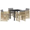 vidaXL Garden Dining Set 5 pcs Beige Poly rattan