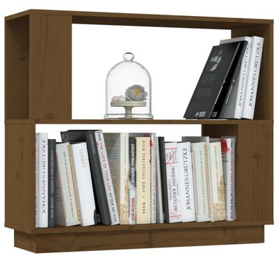 vidaXL Book Cabinet/Room Divider Honey Brown 80x25x70 cm Solid Wood