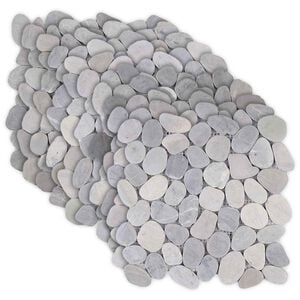 vidaXL Pebble Tiles Grey 30 x 30 cm River Pebble