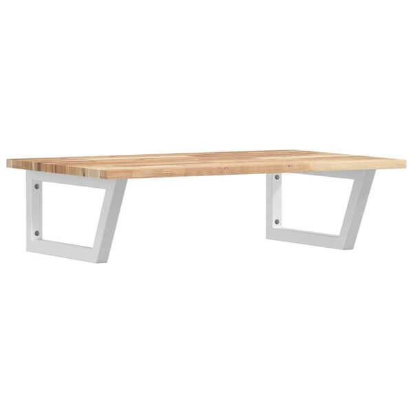 vidaXL Basin Shelf Wall Mounted Steel and Solid Wood Acacia