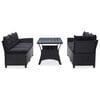 vidaXL Outdoor Furniture Sets Black Poly Rattan