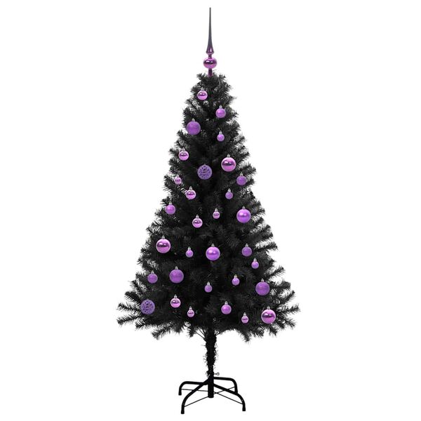 vidaXL Christmas Tree with 150 LEDs with Stand Black 150 cm PVC