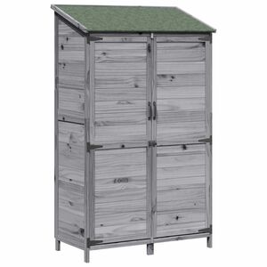vidaXL Garden Shed with Roof Grey 106.5 x 56 x 176 cm Solid Fir Wood