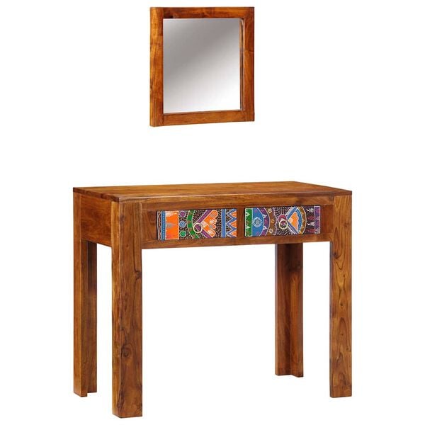 vidaXL Dressing Table Brown 90 x 45 x 75 cm Solid Acacia wood