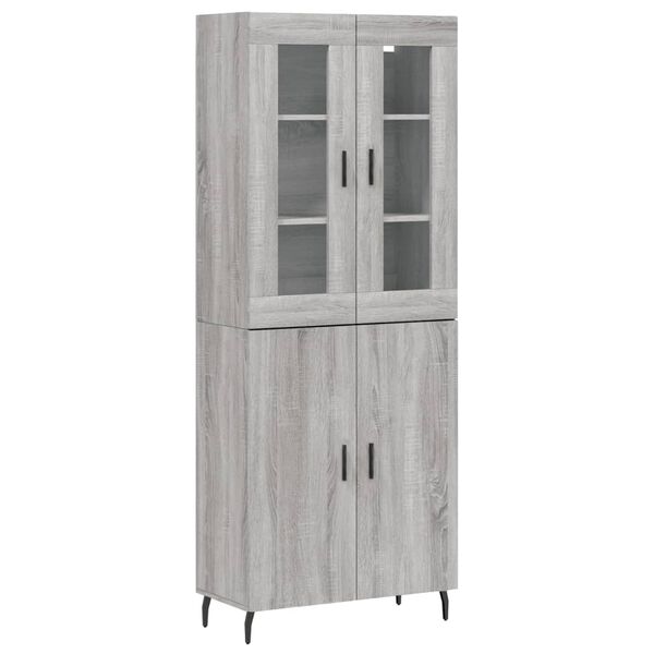 vidaXL Highboard Grey Sonoma 69.5x34x180 cm Engineered Wood
