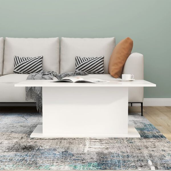 vidaXL Coffee Table White 102x55.5x40 cm Engineered Wood