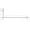 vidaXL Metal Bed Frame without Mattress with Headboard White 140x190cm