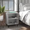 vidaXL Bed Cabinet with Metal Legs Grey Sonoma 40x30x50 cm