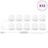 vidaXL Mirror Lights 12 pcs White 4.5 x 4.5 x 4.8 cm Plastic