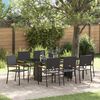 vidaXL Garden Dining Set 9 pcs Black Poly Rattan