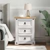 vidaXL Bedside Table with Drawer White 53 x 39 x 66 cm Solid Pine Wood