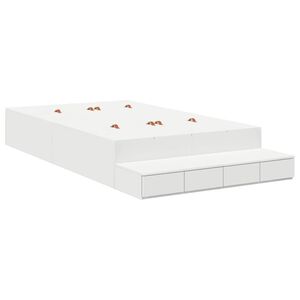 vidaXL Storage Bed Frame with Drawer White 120 cm Engineered Wood
