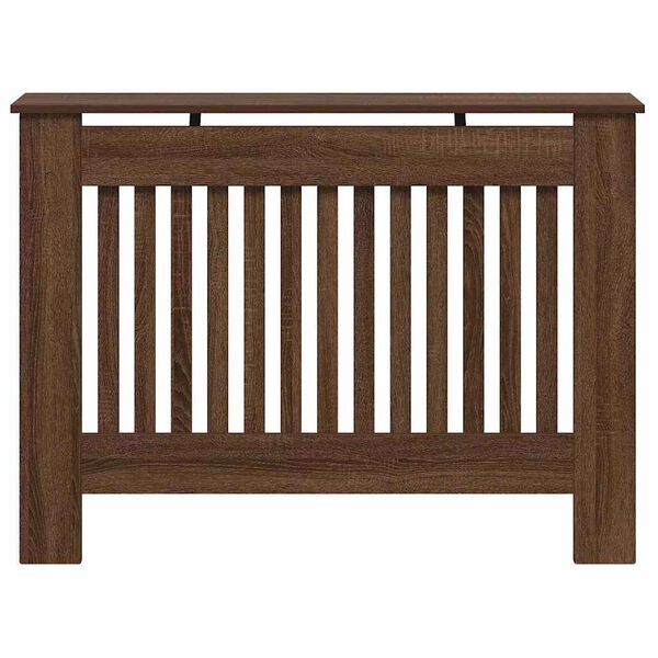 vidaXL Radiator Cover Brown Oak 112 x 19 x 81.5 cm Engineered Wood