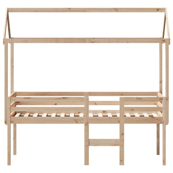 vidaXL High Sleeper Bed without Mattress 80x200 cm Solid Wood Pine