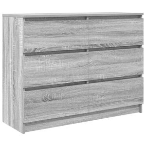 vidaXL Sideboard Grey Sonoma 100x35x76 cm Engineered Wood