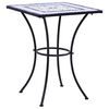 vidaXL Bistro Table | Blue and white | Ceramic top, coated iron frame | Medium