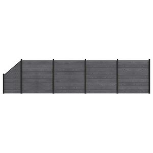 vidaXL Fence Set 5 pcs 792 x 186 cm WPC and Aluminium Grey