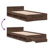 vidaXL Bed Frame with Drawer without Mattress Brown Oak 90x200 cm