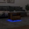 vidaXL Coffee Table with LED Lights Old Wood 50x49x40 cm