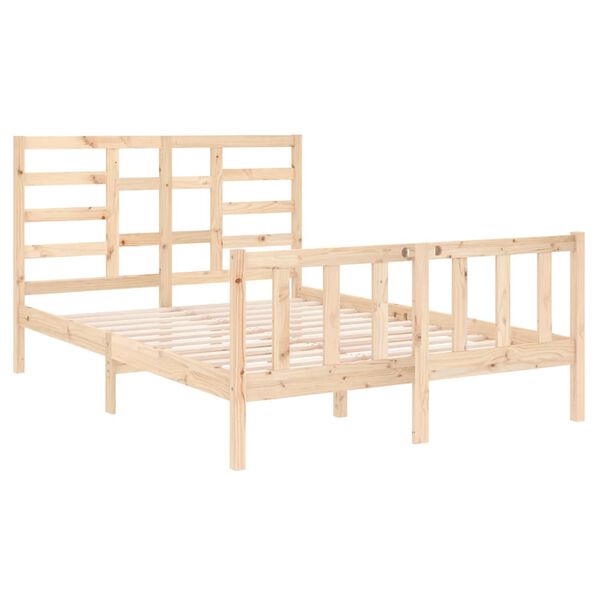 vidaXL Bed Frame without Mattress Solid Wood 135x190 cm Double