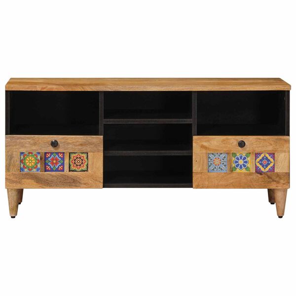 vidaXL TV Cabinet Natural 100 x 33.5 x 46 cm Solid Mango Wood