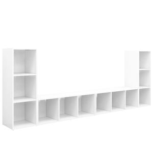 vidaXL TV Cabinets 4 pcs White 107x35x37 cm Engineered Wood