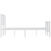 vidaXL Metal Bed Frame without Mattress with Footboard White 120x190cm