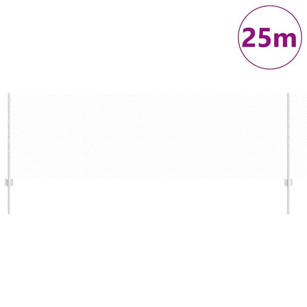 vidaXL Fence with Post Silver 0.8 x 25 m Steel