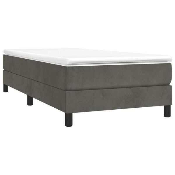 vidaXL Box Spring Bed Frame Dark Grey 90x200 cm Velvet